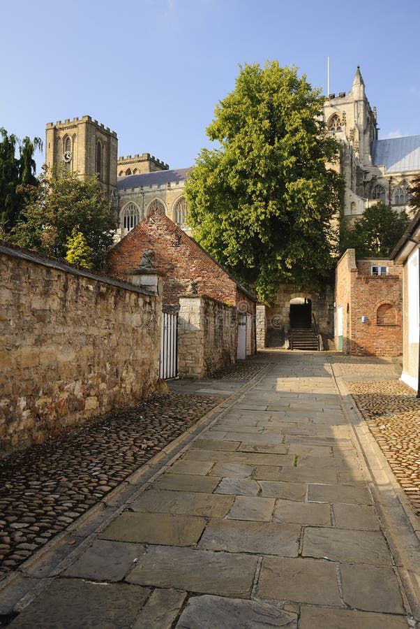 Oude byway, Kathedraal Ripon royalty-vrije stock foto's Oude byway, Kathedraal Ripon royalty-vrije stock foto's