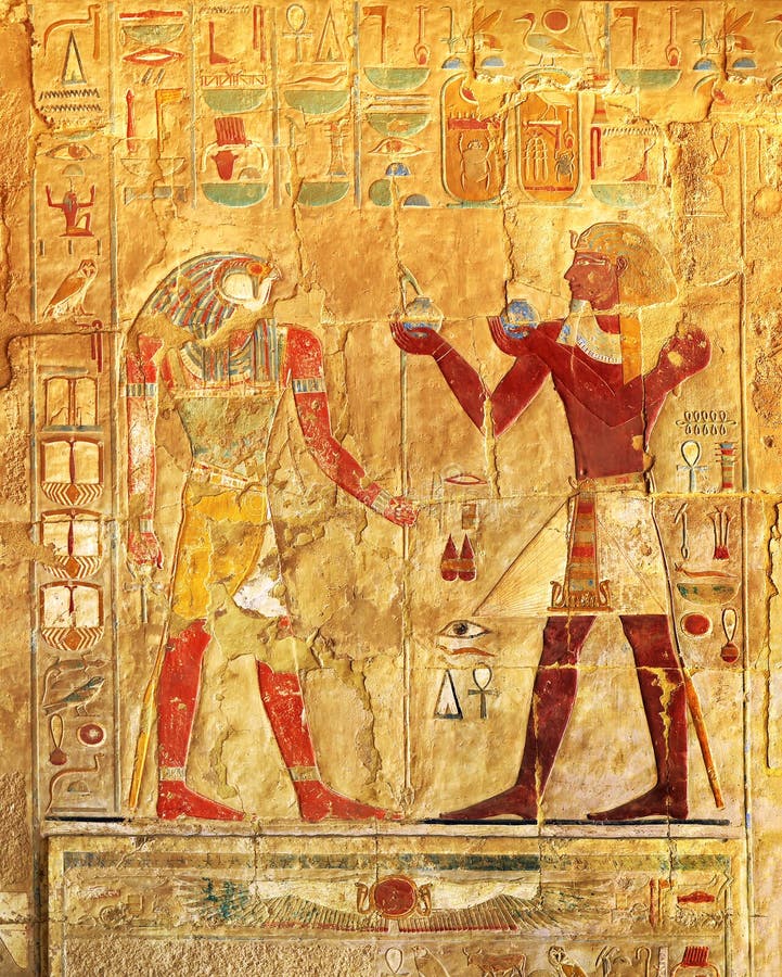 Oude de kleurenbeelden van Egypte royalty-vrije stock afbeeldingen Oude de kleurenbeelden van Egypte royalty-vrije stock afbeeldingen