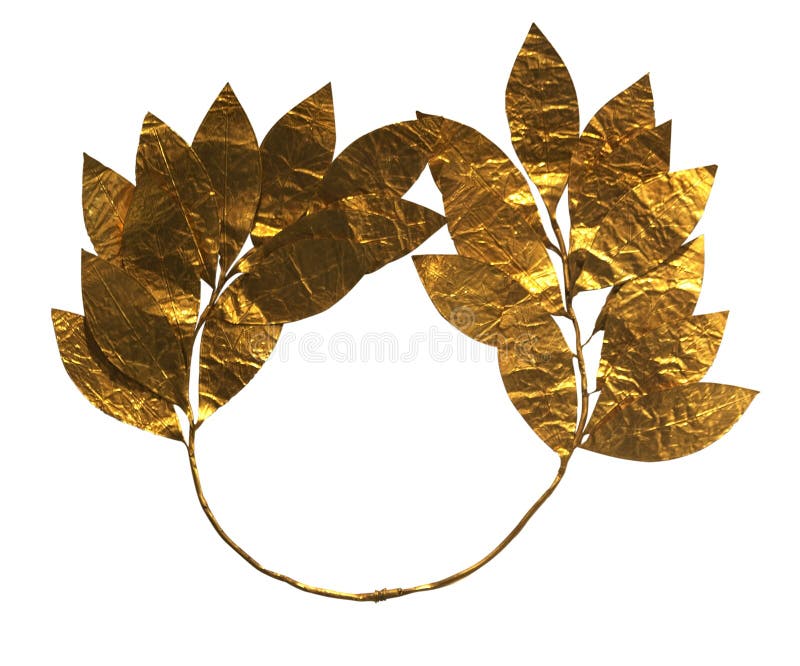 Oude gouden lauwerkrans bij het hoofd stock afbeeldingen Oude gouden lauwerkrans bij het hoofd stock afbeeldingen