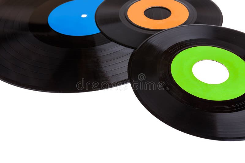 Old gramophone vinyl records isolated on white background. Old gramophone vinyl records isolated on white background.