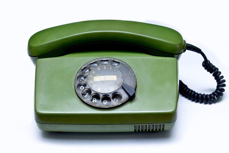 Oude groene telefoon stock foto Oude groene telefoon stock foto