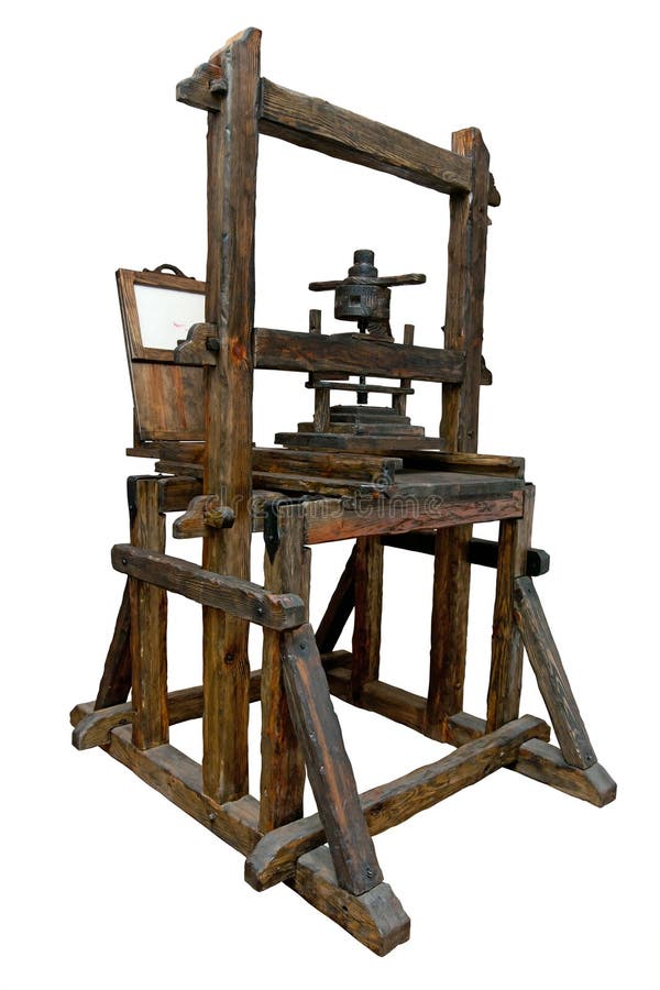 Oude houten drukpers