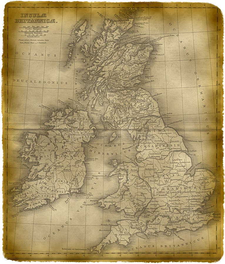 Oude Kaart van Groot-Brittannië