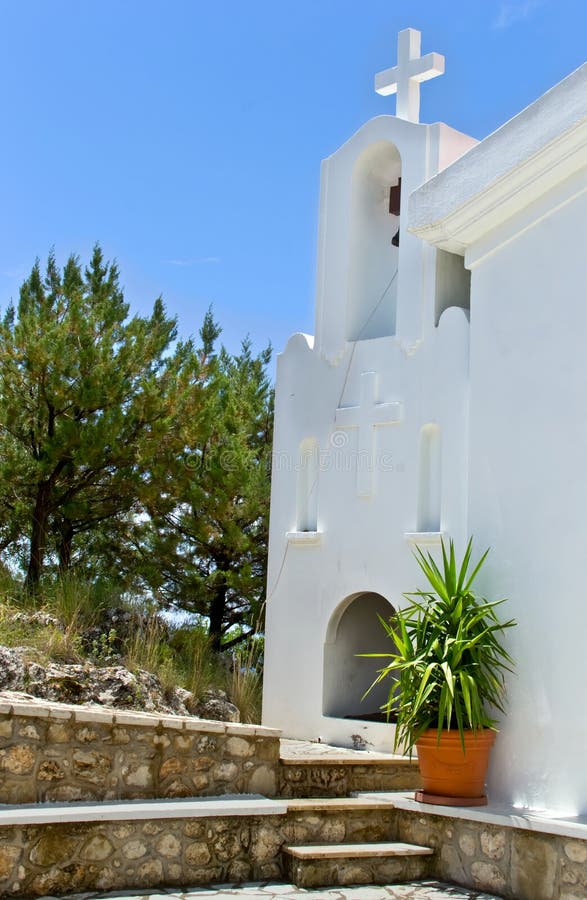 Oude kerksantorini stock afbeelding