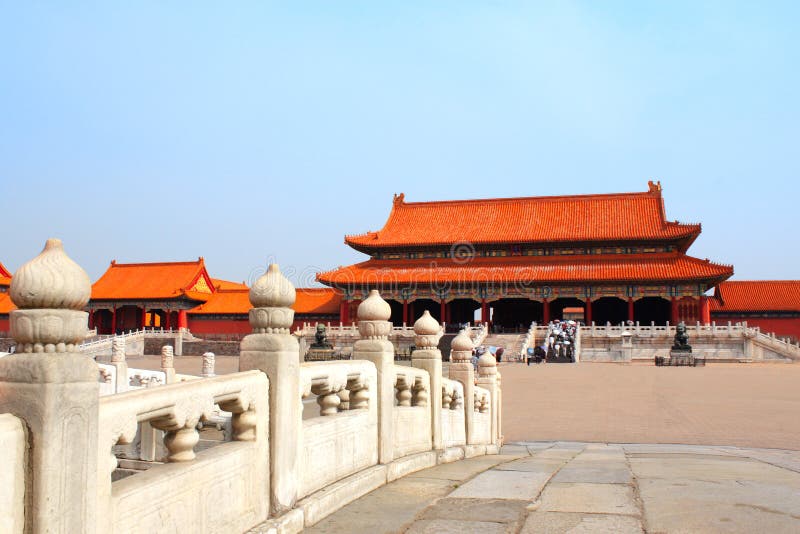 Oude paviljoenen in Verboden Stad, Peking, China stock afbeelding Oude paviljoenen in Verboden Stad, Peking, China stock afbeelding