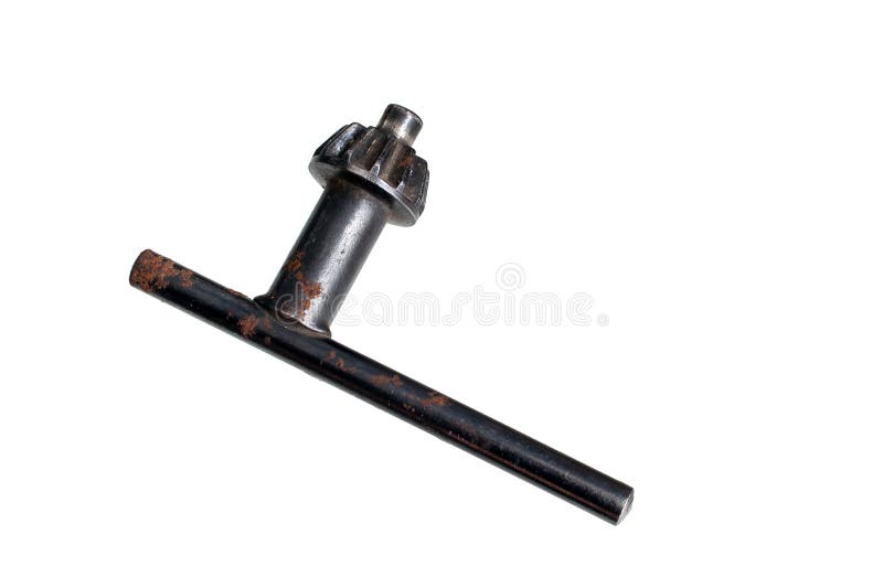 Oude roestboor op een witte achtergrond royalty-vrije stock afbeeldingen