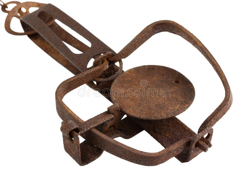 Oude roestige de jachtval stock afbeelding Oude roestige de jachtval stock afbeelding