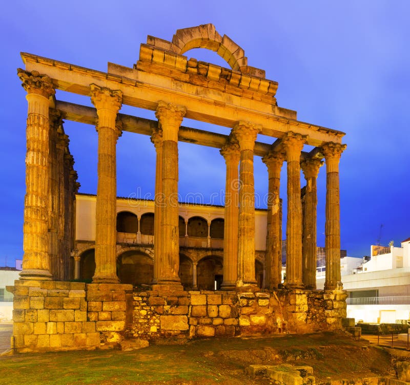 Oude roman tempel van Diana in Merida royalty-vrije stock fotografie Oude roman tempel van Diana in Merida royalty-vrije stock fotografie