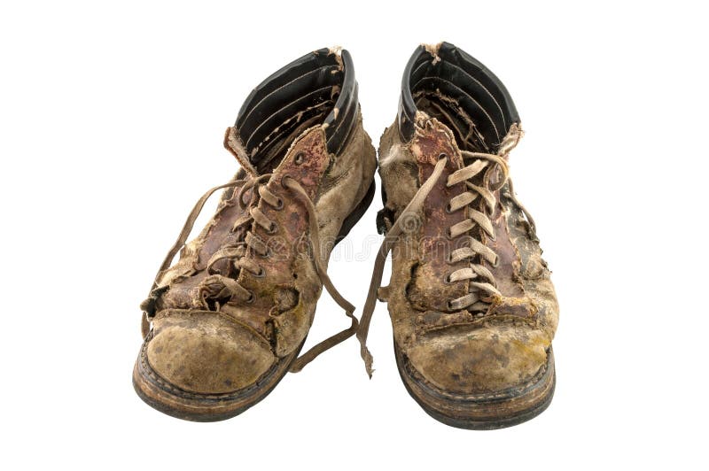Oude schoenen stock afbeelding