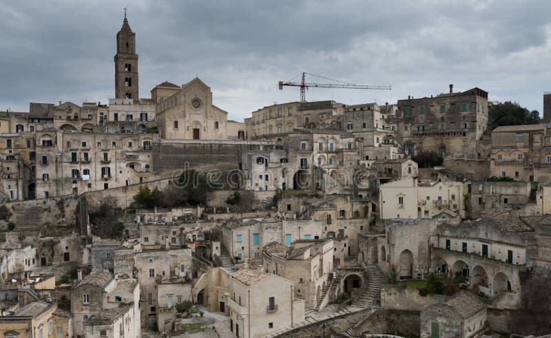 Oude stad van Matera Sassi di Matera, Basilicata, Italië stock afbeelding Oude stad van Matera Sassi di Matera, Basilicata, Italië stock afbeelding