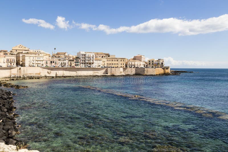 Old town of Syracuse and coastline, Sicily, Italy. Old town of Syracuse and coastline, Sicily, Italy