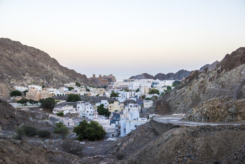 Oude stadsmuscateldruif, Oman royalty-vrije stock fotografie Oude stadsmuscateldruif, Oman royalty-vrije stock fotografie