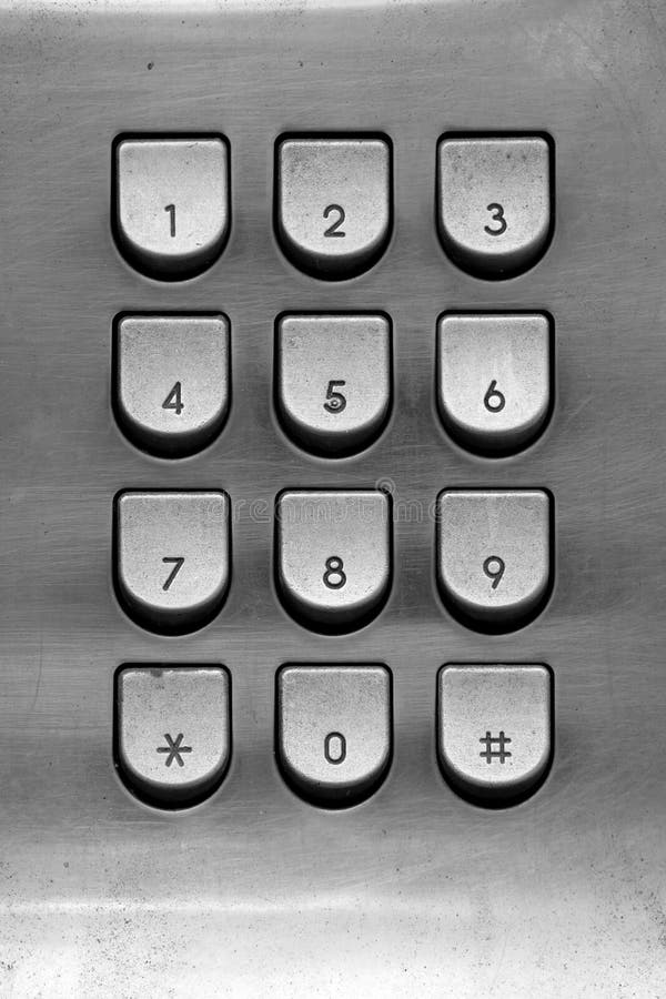 Oude telefoonknopen metaal, Openbare telefoon royalty-vrije stock fotografie Oude telefoonknopen metaal, Openbare telefoon royalty-vrije stock fotografie