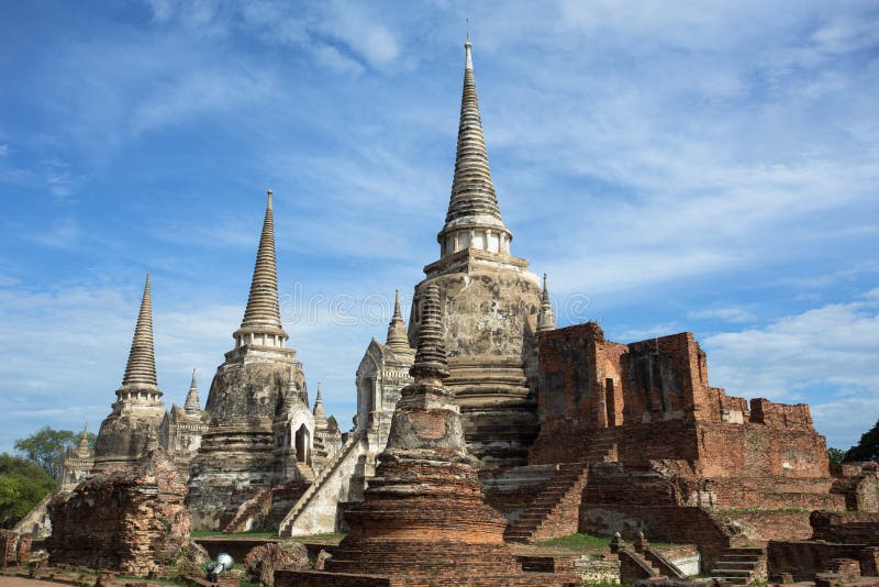 Oude tempel in Ayutthaya stock foto's Oude tempel in Ayutthaya stock foto's
