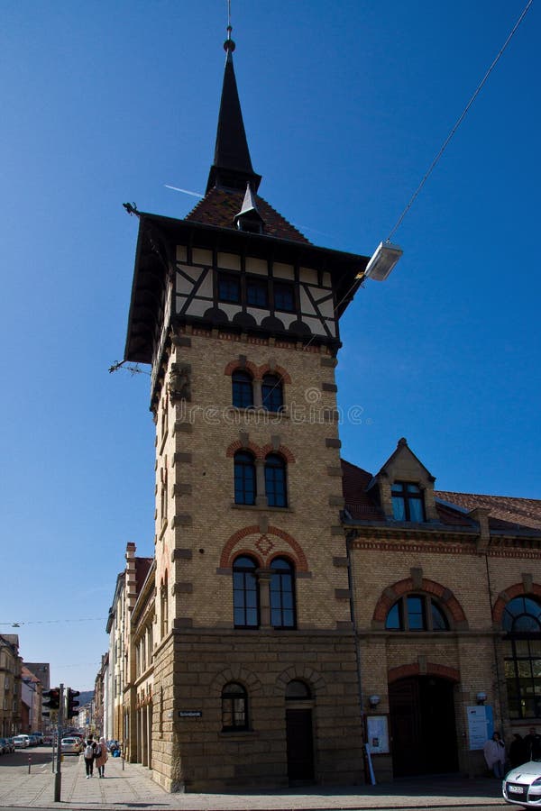 Oude torenbrandweerkazerne Stuttgart stock afbeelding Oude torenbrandweerkazerne Stuttgart stock afbeelding