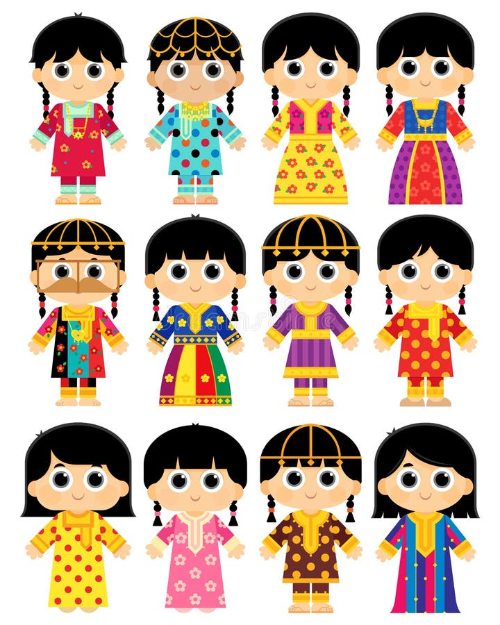 Oude traditionele kleding in de Verenigde Arabische Emiraten VAE vector illustratie