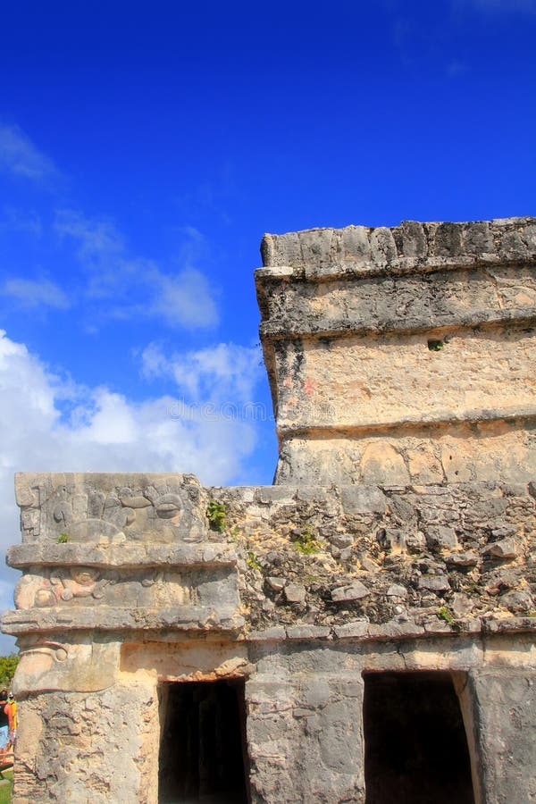 Oude Tulum Mayan ruïneert Mexico Quintana Roo royalty-vrije stock foto Oude Tulum Mayan ruïneert Mexico Quintana Roo royalty-vrije stock foto