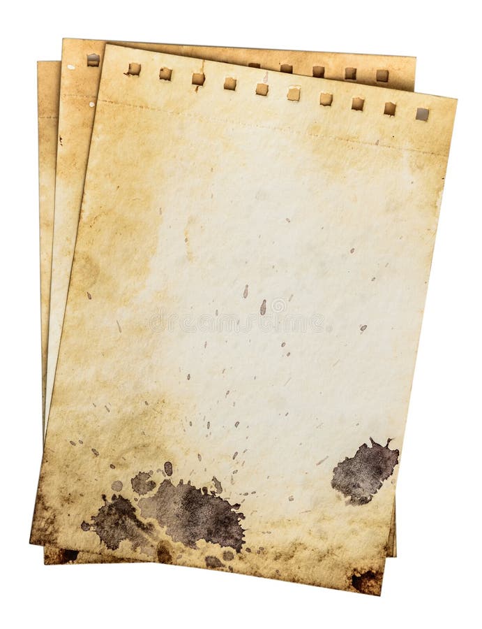 Dirty notebook pages. Old rough grunge paper template with drops and dirty crack pattern. Work path. Dirty notebook pages. Old rough grunge paper template with drops and dirty crack pattern. Work path