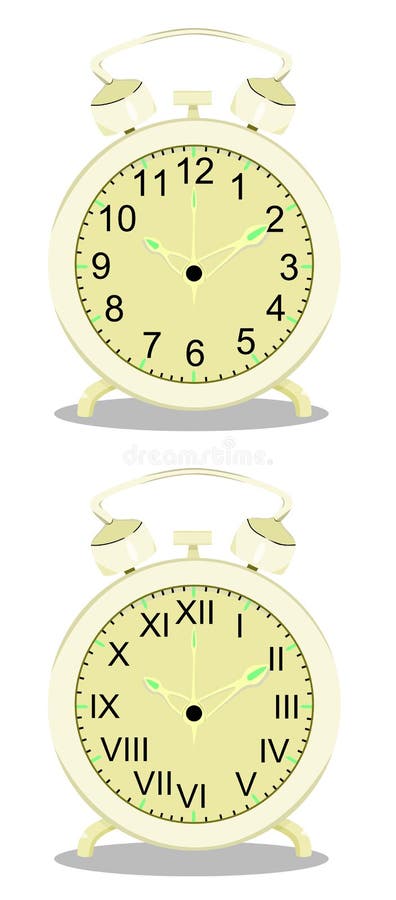 Oude wekkersvector stock illustratie Oude wekkersvector stock illustratie