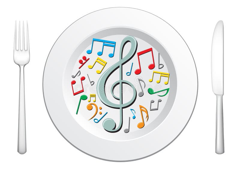 Our food are music stock vector. Illustration of note - 15609939
