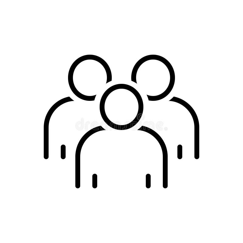 Black line icon for Our, group and team vector illustration