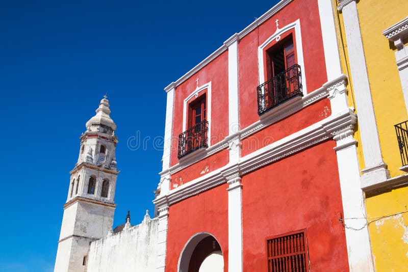 The Our Lady of the Immaculate Conception Cathedral. Campeche,Me royalty free stock photos The Our Lady of the Immaculate Conception Cathedral. Campeche,Me royalty free stock photos