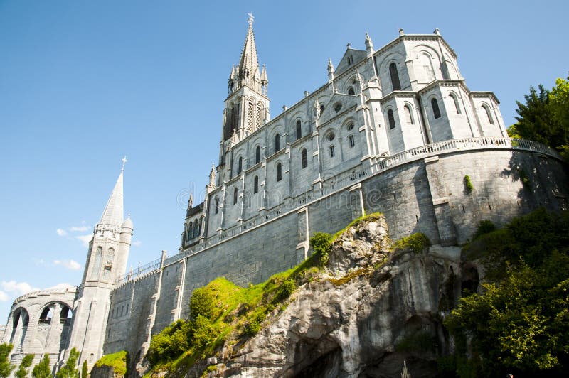 Our Lady of Lourdes Sanctuary Basilica - France Stock Photo - Image of ...