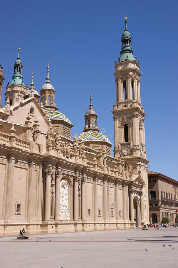 Our Lady Of The Pillar Basilica In Zaragoza, Spain Stock Photo Image