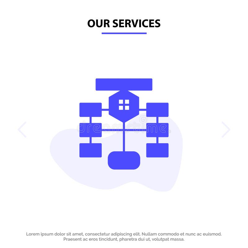 Our Services Flowchart, Flow, Chart, Data, Database Solid Glyph Icon Web card Template stock illustration Our Services Flowchart, Flow, Chart, Data, Database Solid Glyph Icon Web card Template stock illustration
