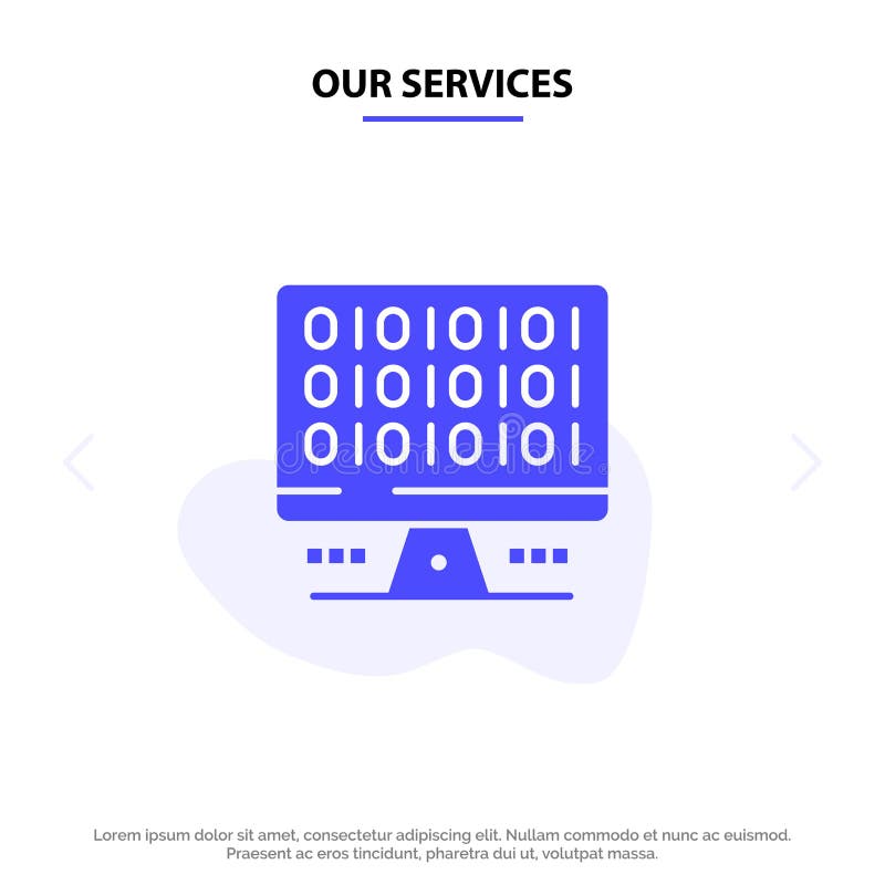 Our Services Web, Computer, Computing, Server Solid Glyph Icon Web card Template vector illustration