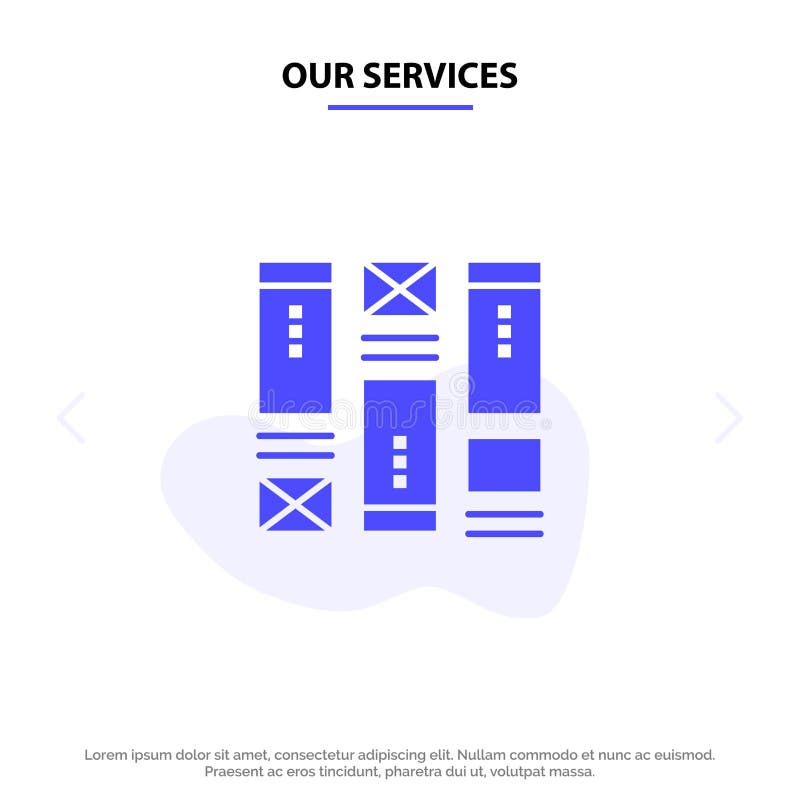 Our Services Wire framing, Sketching, Wireframe, Idea Solid Glyph Icon Web card Template stock illustration Our Services Wire framing, Sketching, Wireframe, Idea Solid Glyph Icon Web card Template stock illustration
