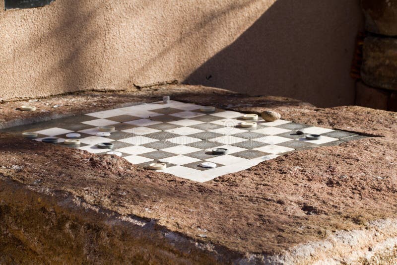 Ourdoor Checkers Game royalty free stock images Ourdoor Checkers Game royalty free stock images
