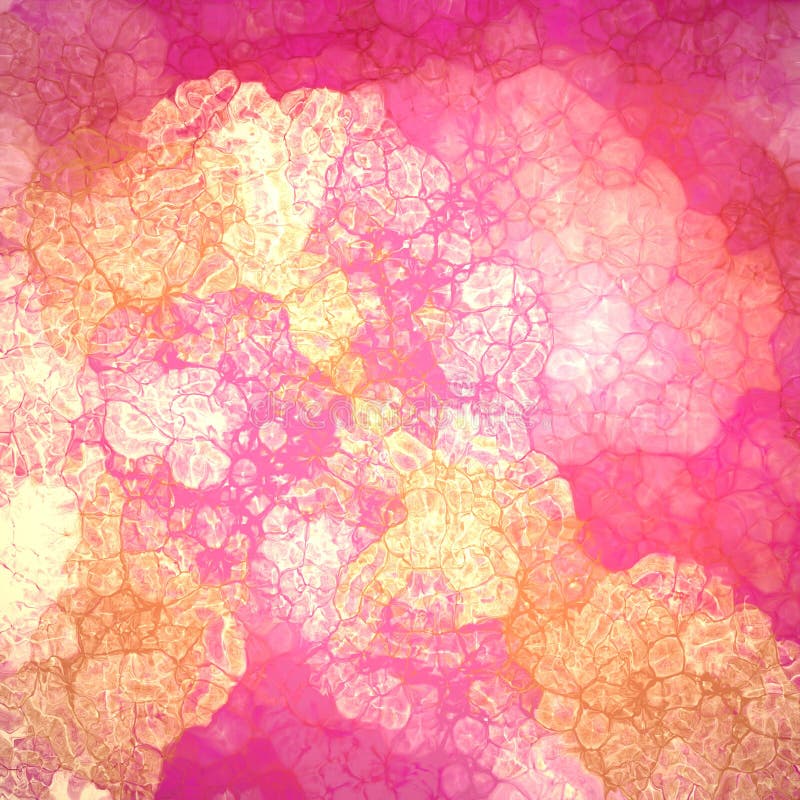 Abstract wrinkled or crinkled gold and pink painted background design with glassy texture bubbles with lines and gloss highlights in random abstract pattern, cool fresh background design. Abstract wrinkled or crinkled gold and pink painted background design with glassy texture bubbles with lines and gloss highlights in random abstract pattern, cool fresh background design