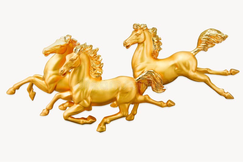 ouro de 3 cavalos foto de stock ouro de 3 cavalos foto de stock