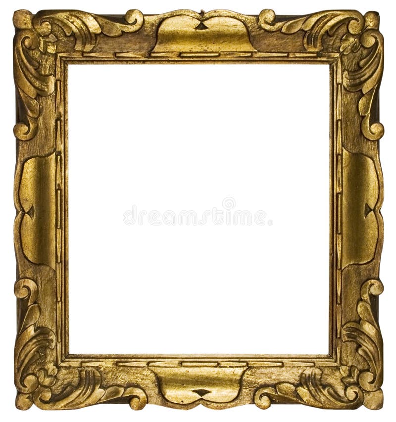Ouro do frame de retrato cúbico (trajeto incluído) fotos de stock royalty free Ouro do frame de retrato cúbico (trajeto incluído) fotos de stock royalty free