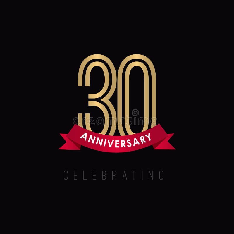 ouro luxuoso Logo Vetora Template Design Illustration preto de um aniversário de 30 anos ilustração royalty free ouro luxuoso Logo Vetora Template Design Illustration preto de um aniversário de 30 anos ilustração royalty free