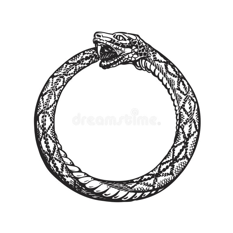 Ouroboros Змейка есть свой собственный кабель Символ вечности или безграничности иллюстрация штока Ouroboros Змейка есть свой собственный кабель Символ вечности или безграничности иллюстрация штока
