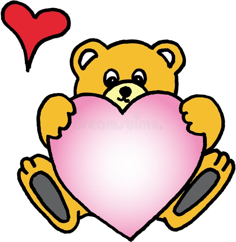 Ours De Nounours Avec Le Coeur Illustration de Vecteur - Illustration