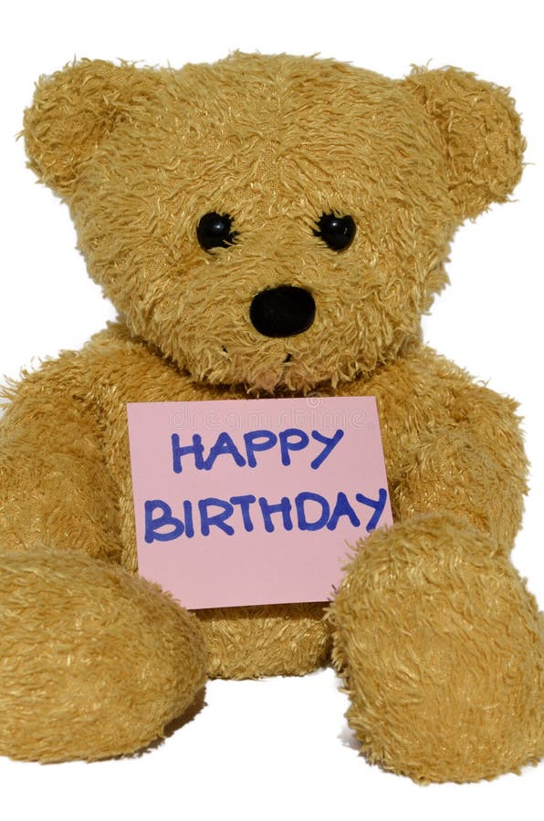 Ours De Nounours De Joyeux Anniversaire Image Stock Image Du Brun Blanc