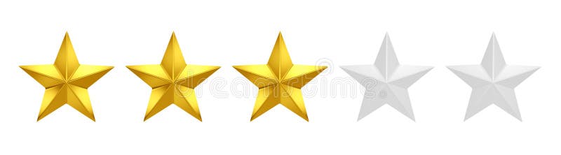 3 out of 5 stars rating stock illustration. Illustration of luxury -  162079710