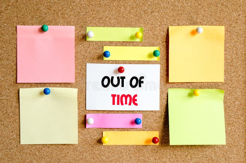 Out of time text concept stock photography