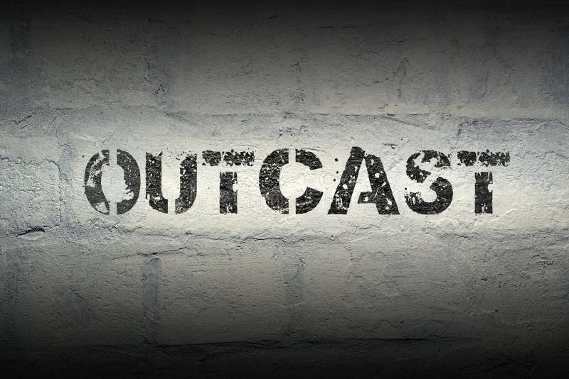 Outcast word gr. Outcast word stencil print on the grunge white brick wall royalty free stock photos