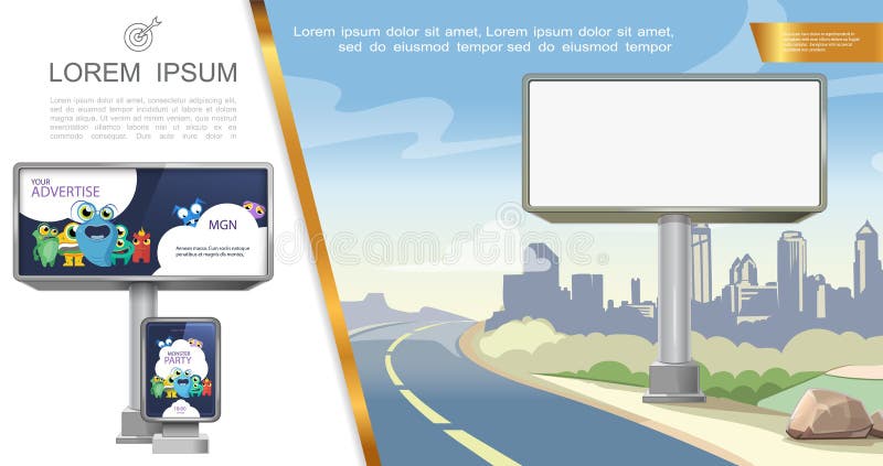 Outdoor Advertising Concept stock illustration