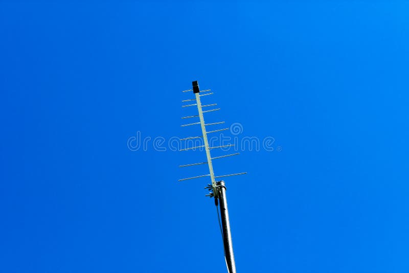 Outdoor antenna for TV stock image. Image of house, information 262502941