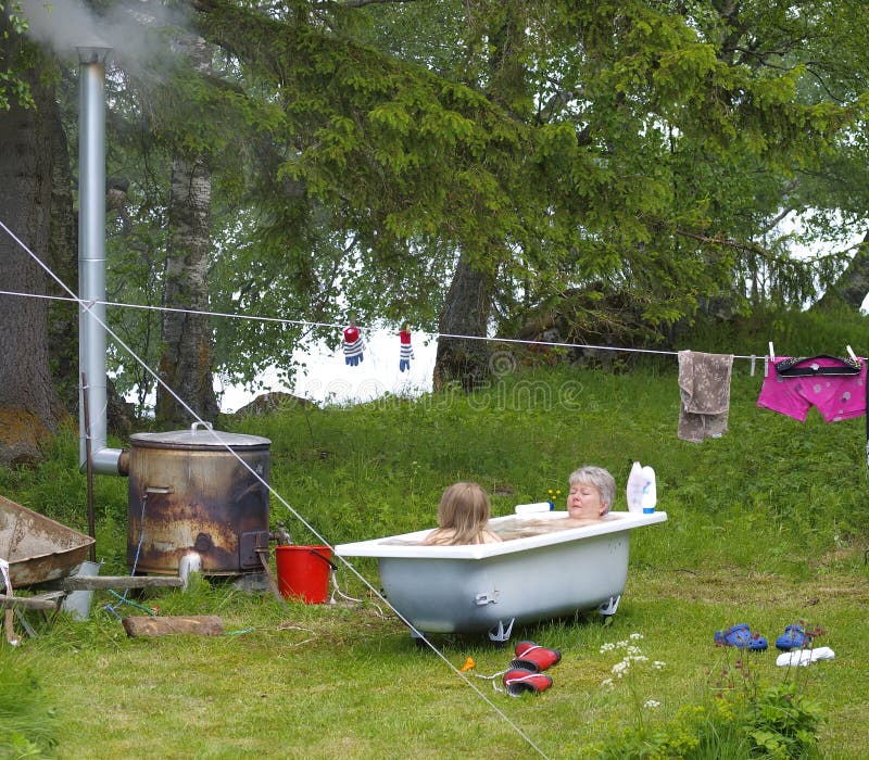 Outdoor bathing stock image. Image of happiness, enjoyment 14002015