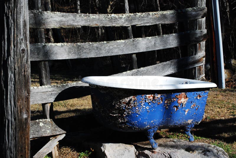 Outdoor Bathtub stock image. Image of antique, empty, rustic 7620935