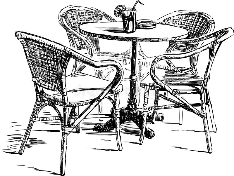 Street Cafe PNG Image Sketch Street Cafe Table And Chairs Sketch Street  Cafe PNG Image For Free Download