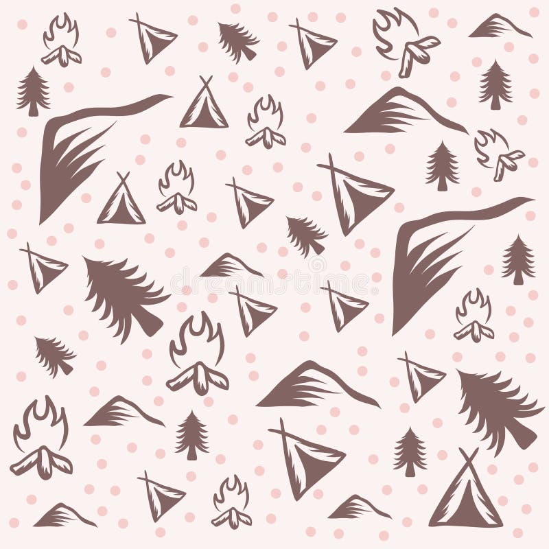 Outdoor camping pattern vector illustration royalty free illustration Outdoor camping pattern vector illustration royalty free illustration