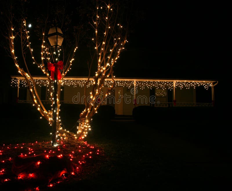 Red and White Christmas Lights Stock Image Image of lights