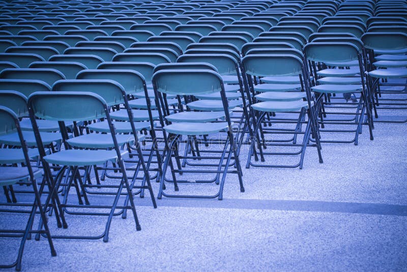 Outdoor Cinema with Plastic Chairs Image with Copy Space Stock Image Image of open, chair